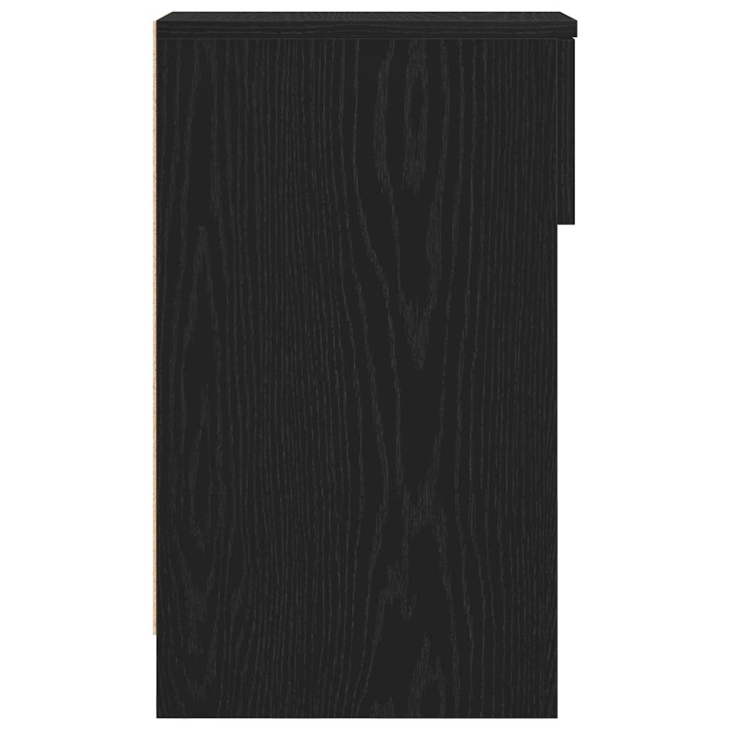 Bedside Cabinets with Drawer 2 pcs Black Oak 20x36x60 cm